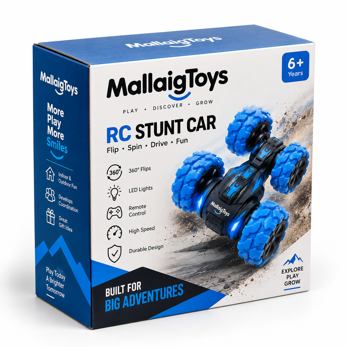 MallaigToys 360° RC Stunt Car – Blue