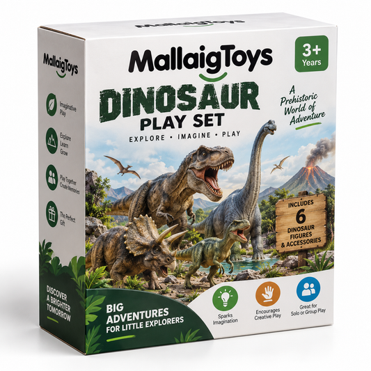 MallaigToys Dinosaur Play Set – 6 Figures & Accessories
